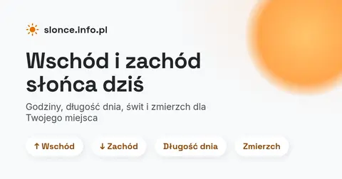 slonce.info.pl – godziny wschodu i zachodu słońca oraz długość dnia